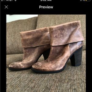 Chick on a Mission Gray leather fold over booties